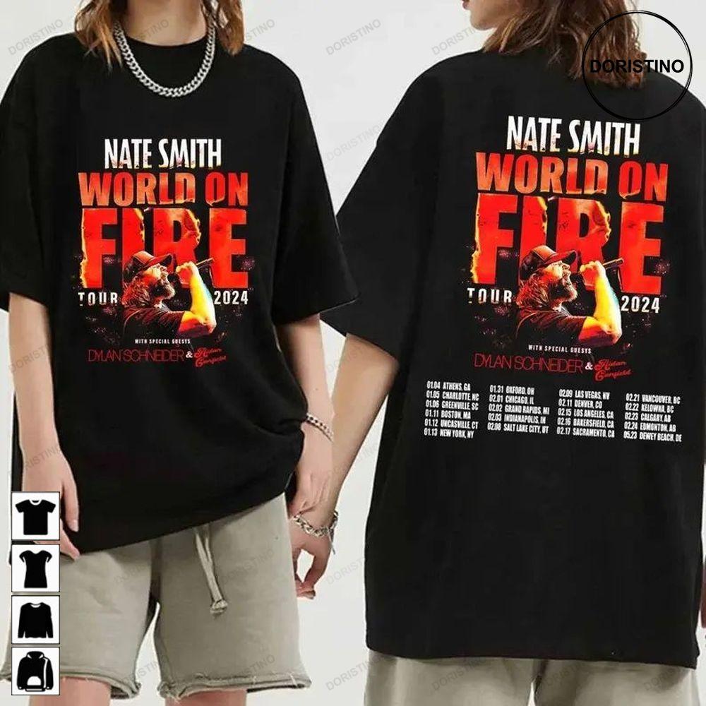 Art Nate Smith Tour 2024 Double Sides Tshirt