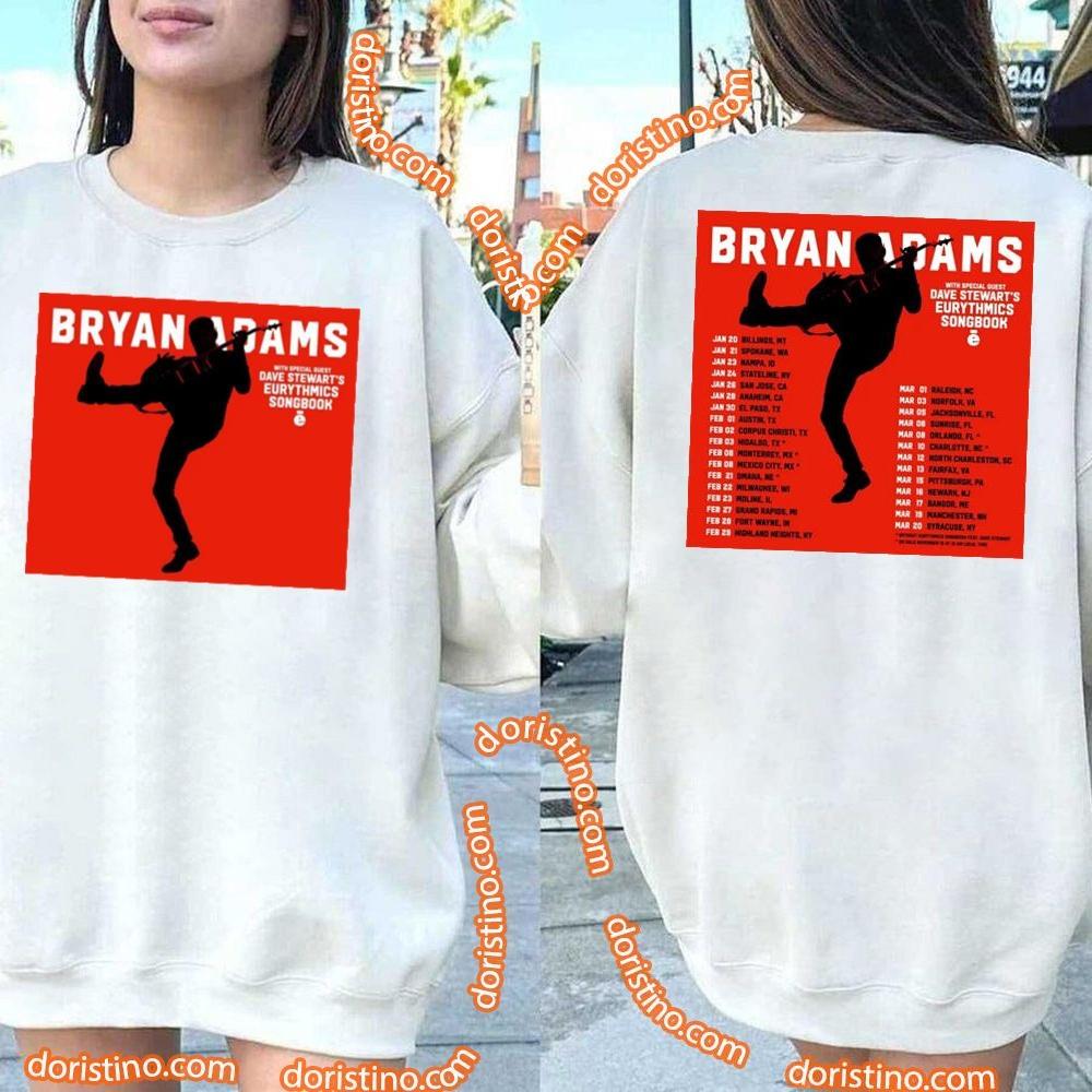 Bryan Adams 2024 Tour Date Double Sides Awesome Shirt