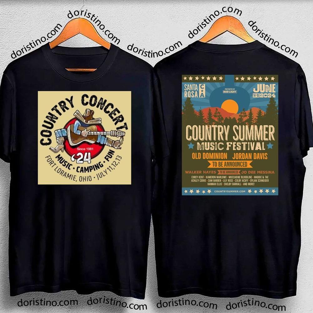 Country Concert 2024 Double Sides Awesome Shirt