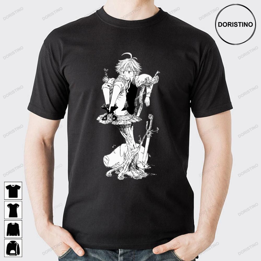 Black White Art Meliodas Seven Deadly Sins Limited Edition T-shirts