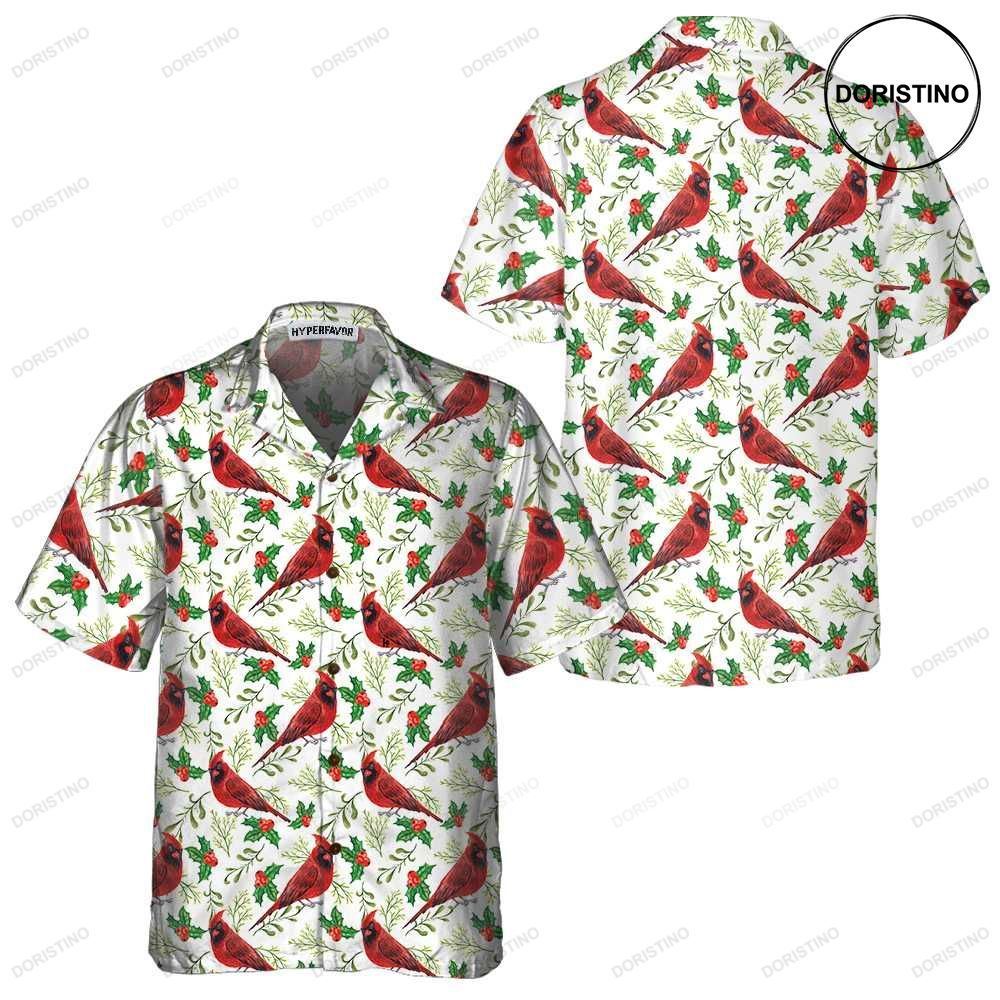 Seamless Christmas Pattern Red Cardinal Funny Christmas Gift For Christmas Limited Edition Hawaiian Shirt