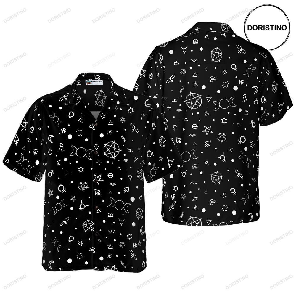Seamless Occult Symbols Wicca Awesome Hawaiian Shirt
