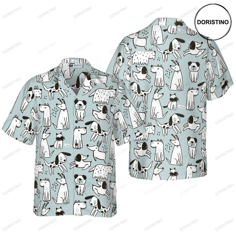 Seamless Pattern With Cute Dogs Limited Edition Hawaiian Shirt