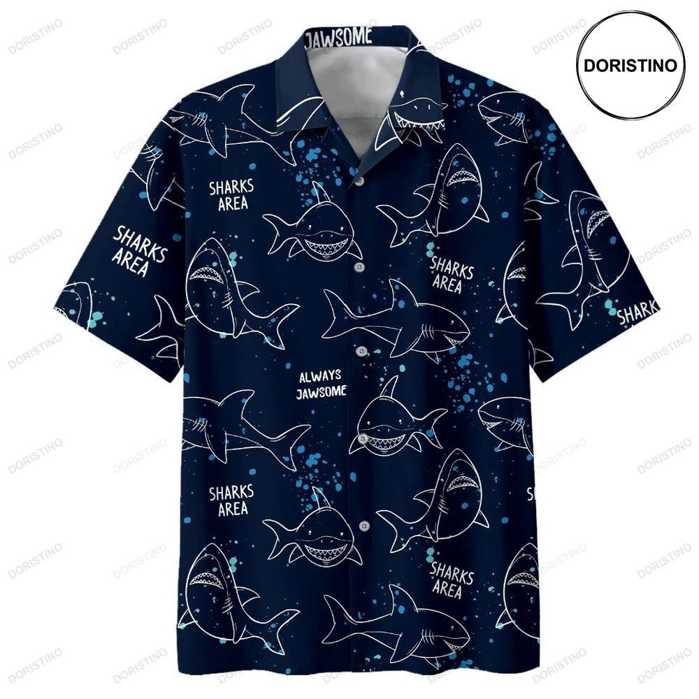 Sharks Are Print Awesome Hawaiian Shirt