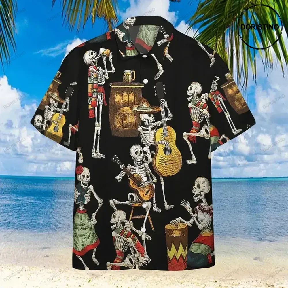 Skeleton Dancing Awesome Hawaiian Shirt