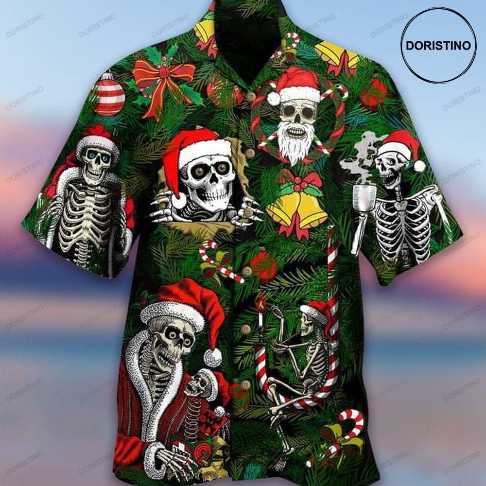 Skeleton Merry Christmas Print Limited Edition Hawaiian Shirt