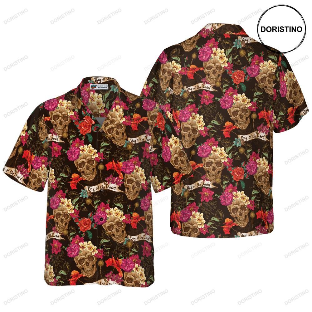 Skull And Flowers Day Of Dead Limited Edition Hawaiian Shirt