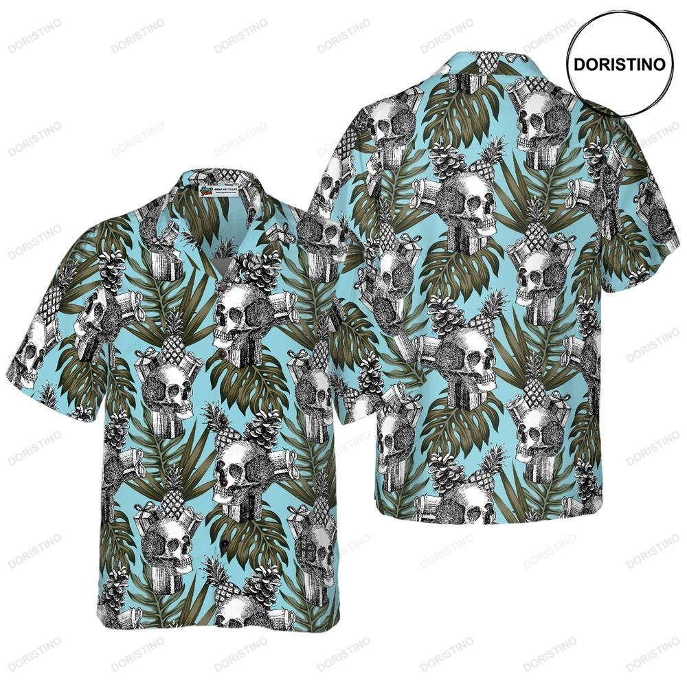 Skull Gift Pine Apple Cone Tropical Limited Edition Hawaiian Shirt