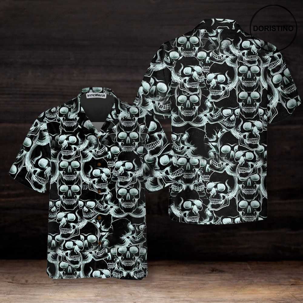 Skull Head Drawing Pattern Skull Ar Best Skull For Men And Women Hawaiian Shirt