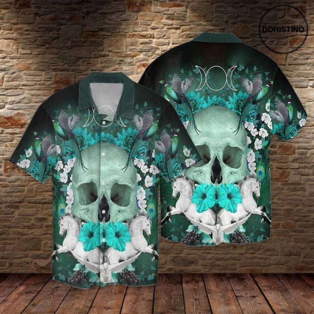 Skull Hummingbird Hawaiian Shirt