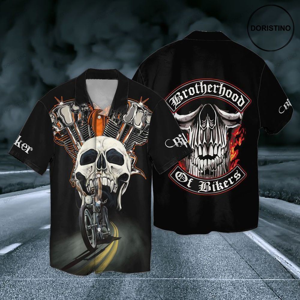 Skull Motorcycle Brotherhood Of Bikers Limited Edition Hawaiian Shirt