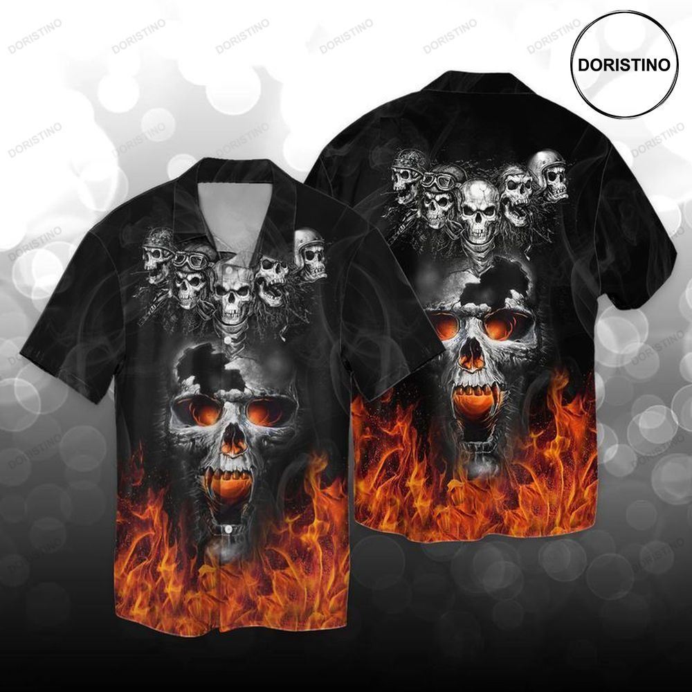 Skulls Fire Limited Edition Hawaiian Shirt