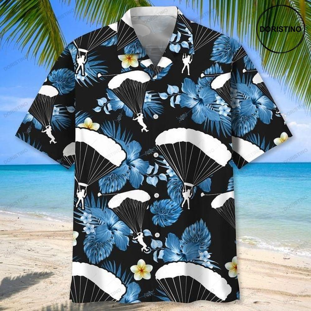 Skydiving Tropical Print Limited Edition Hawaiian Shirt