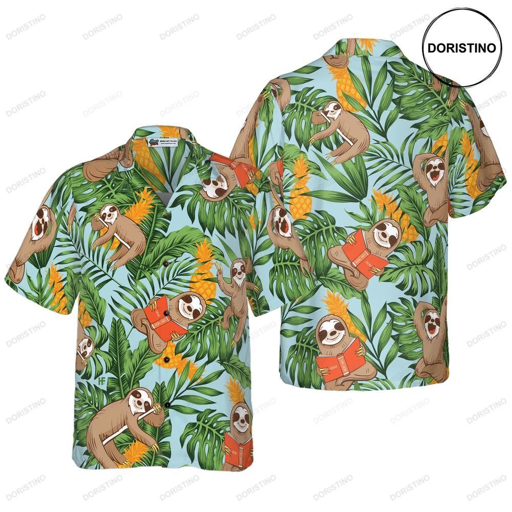 Sloth With Tropical Frui For Men Limited Edition Hawaiian Shirt