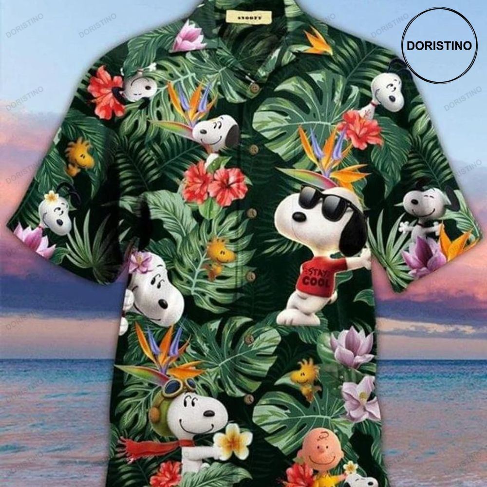 Snoopy Stay Cool Tropical Hawaiian Shirt