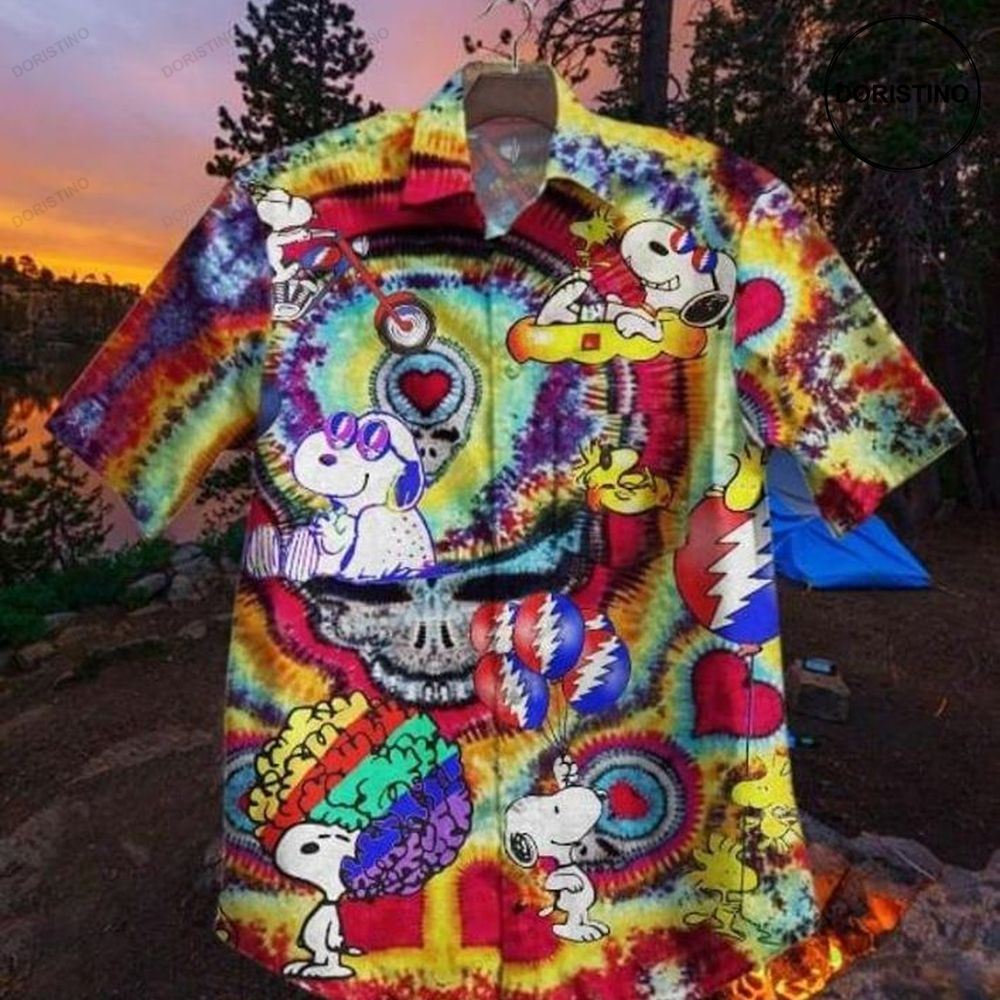 Snoopy Tie Dye Pattern Cartoon Peanuts Limited Edition Hawaiian Shirt