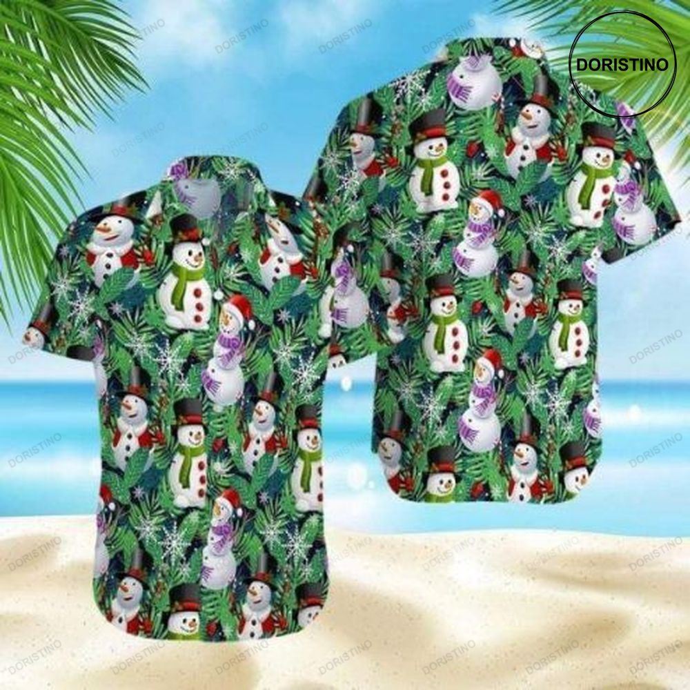 Snowman Christmas Green Hawaii Aloha Limited Edition Hawaiian Shirt