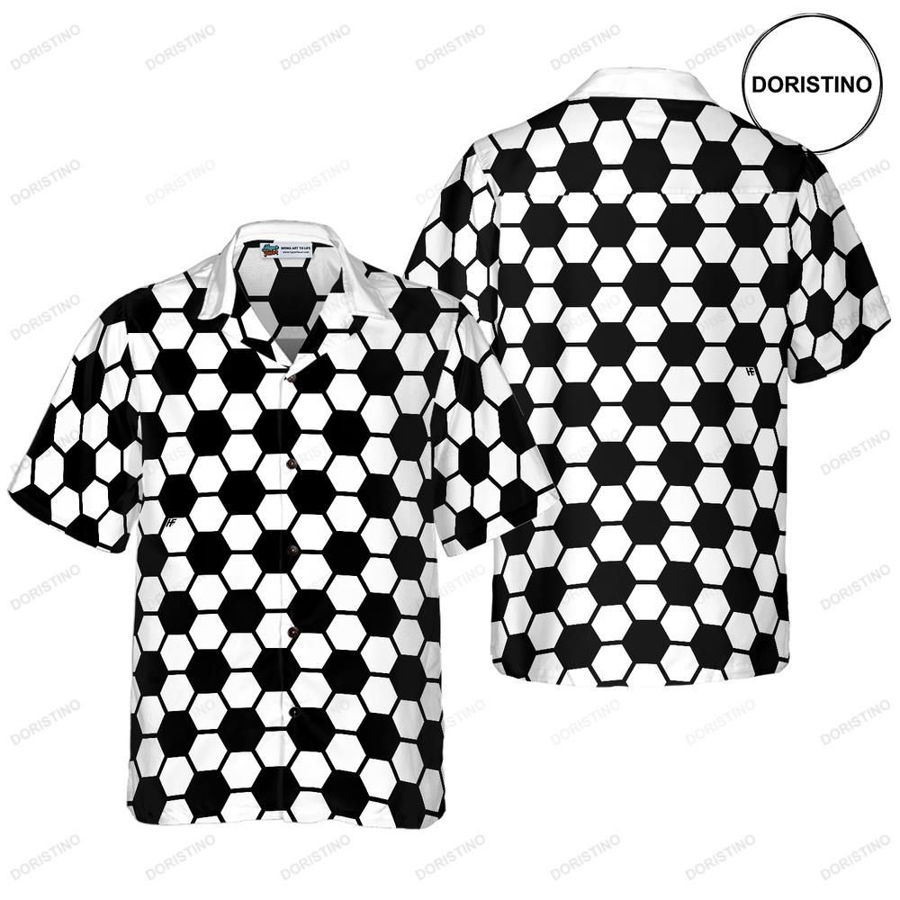 Soccer Ball Pattern Hawaiian Shirt