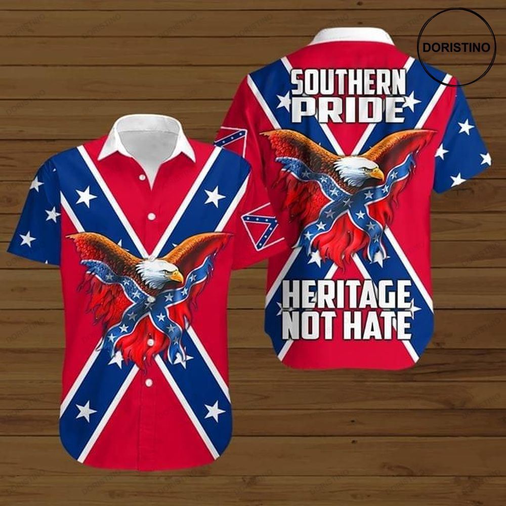 Southern Pride Heritage Not Hate Hawaiian Shirt