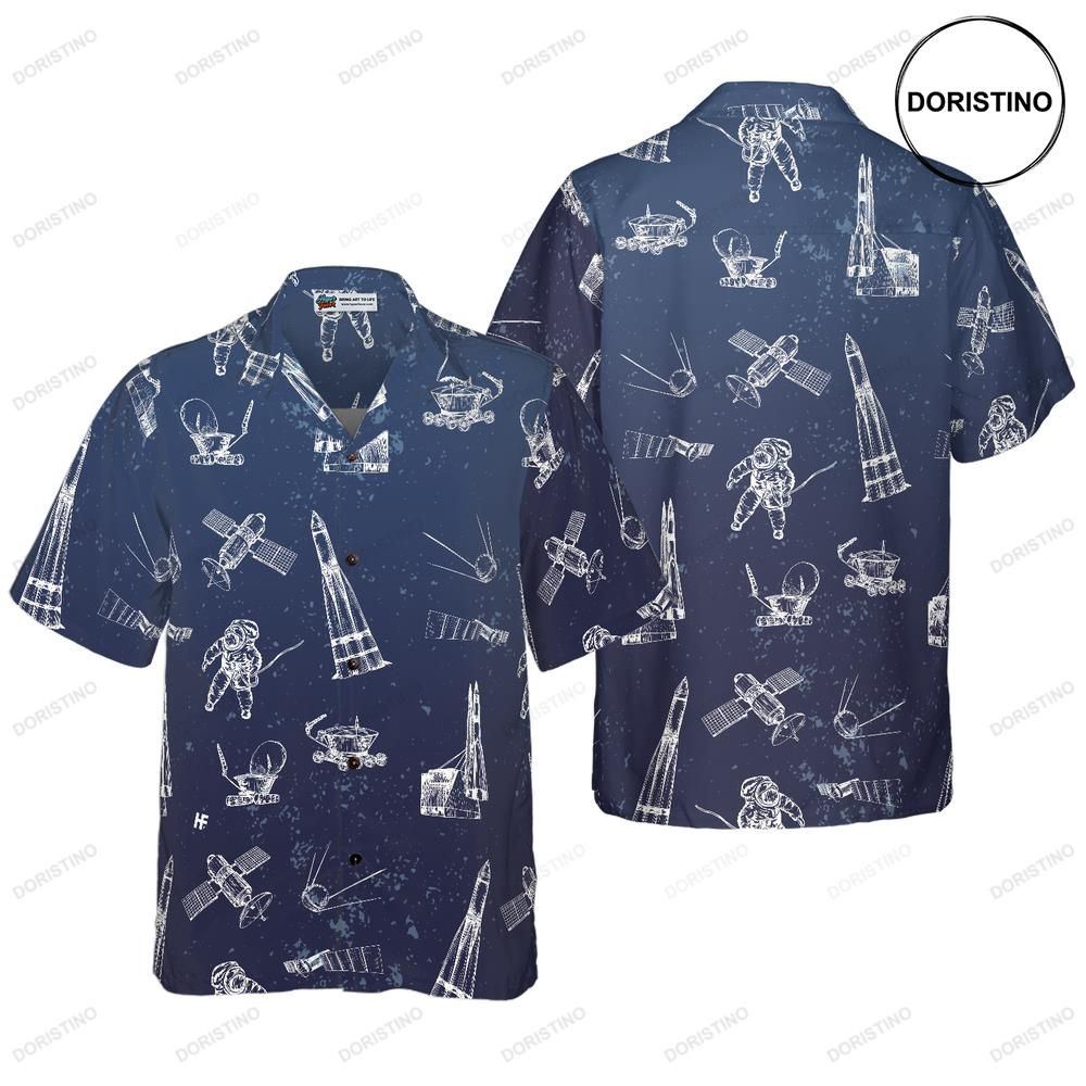Spaceship And Spaceman Awesome Hawaiian Shirt