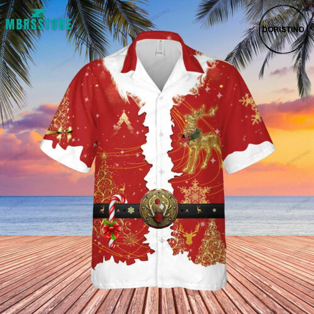 Special Santa Claus Costume Beach Christmas Aloha Short Sleeve Awesome Hawaiian Shirt