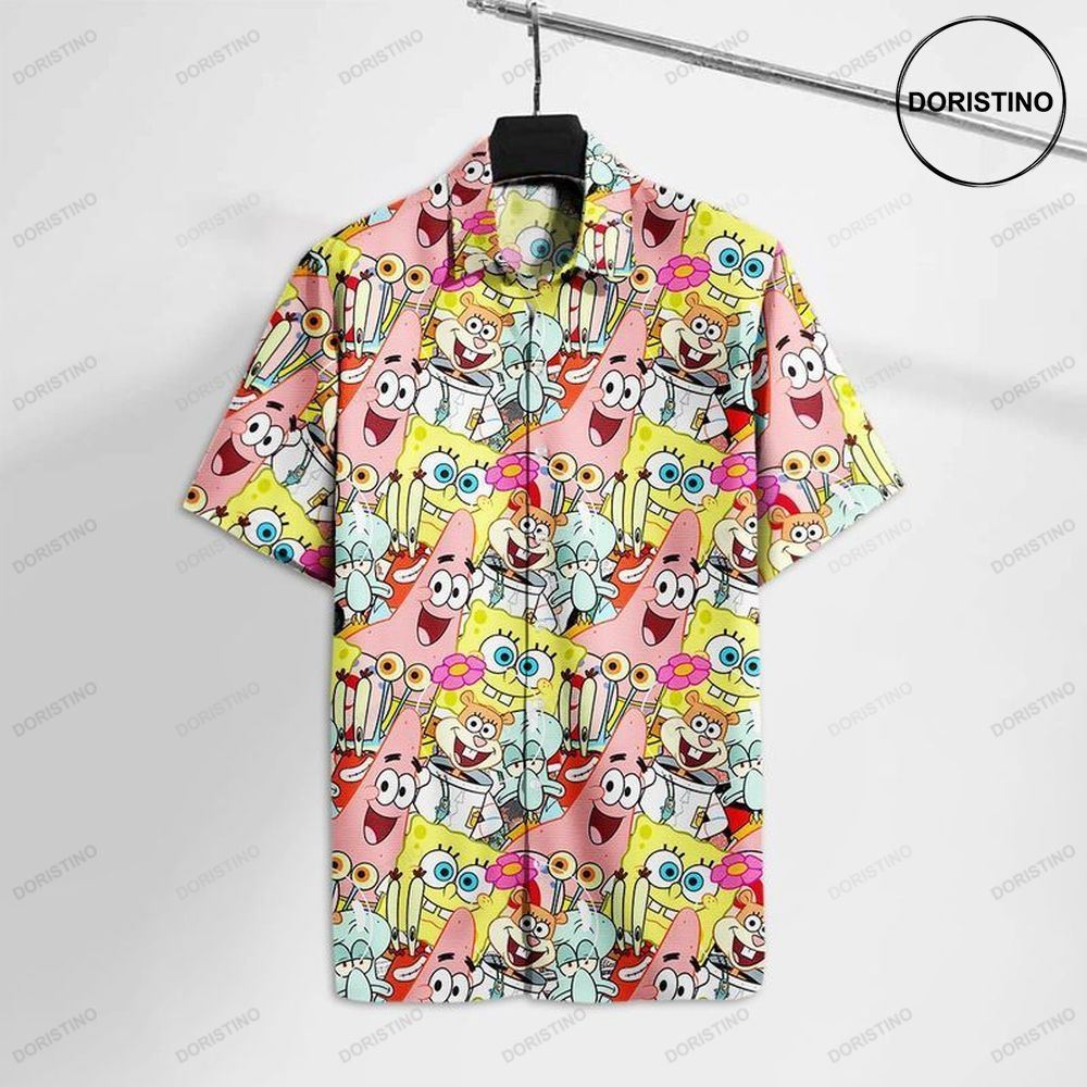 Squarepants Sponge And Friends Limited Edition Hawaiian Shirt