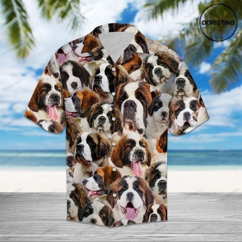 St Bernard Dog Awesome Hawaiian Shirt