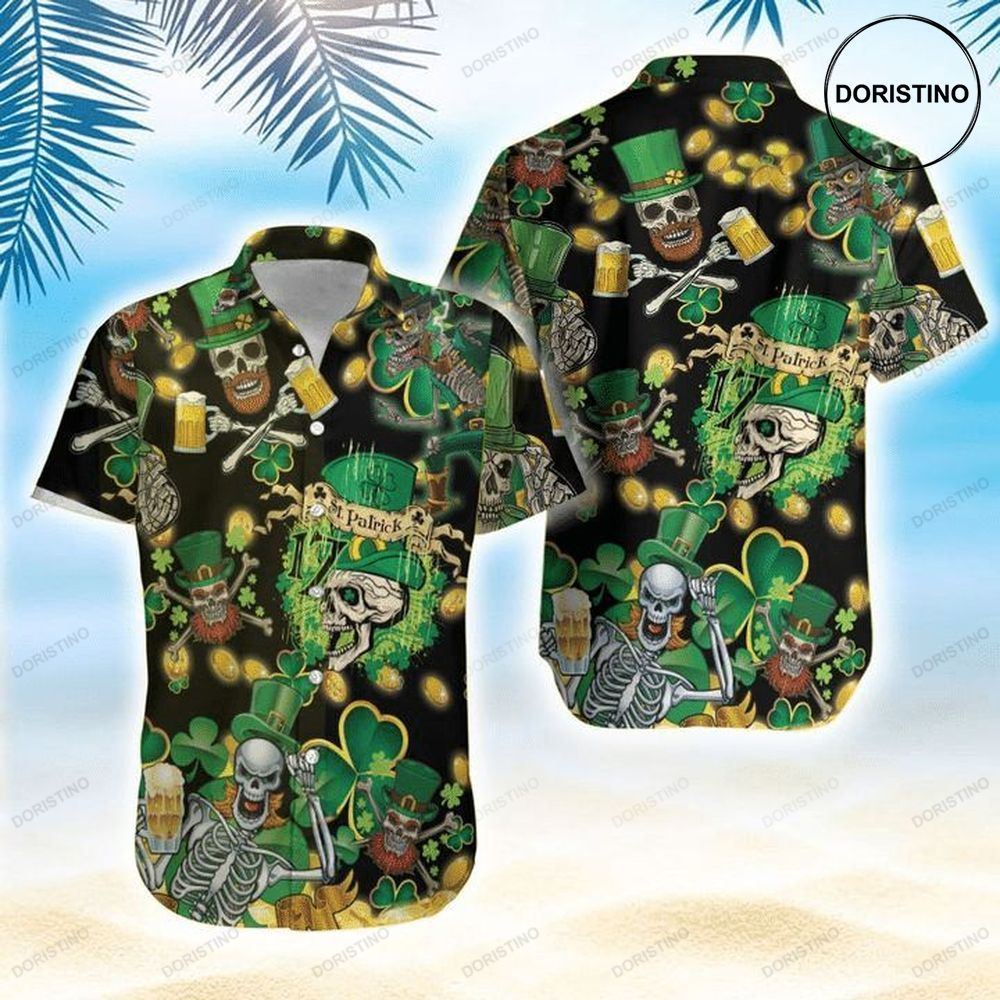 St Patricks Day Skull Limited Edition Hawaiian Shirt