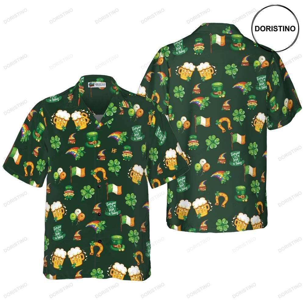 St Patrick's Day Symbol Seamless Pattern Hawaiian Shirt