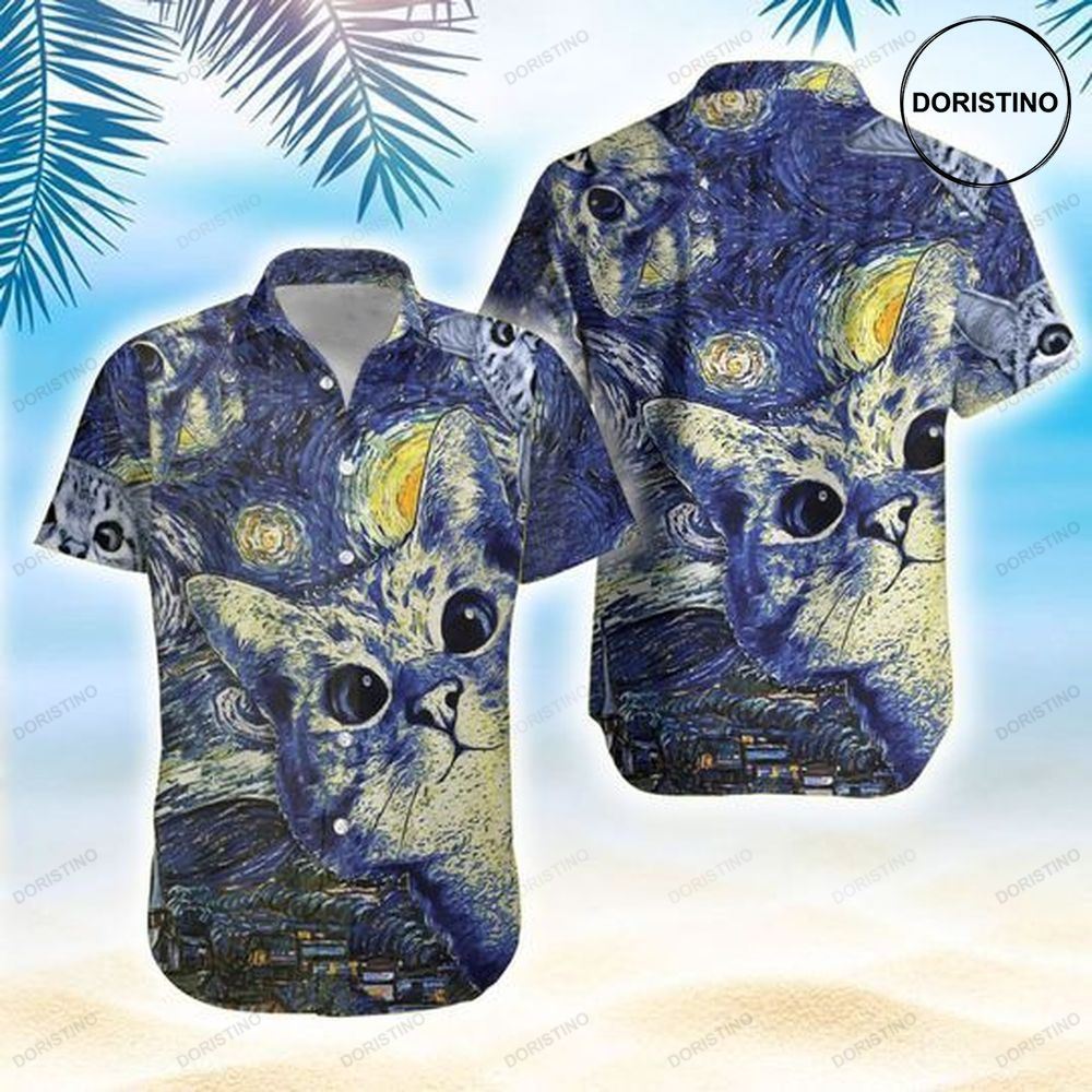 Starry Cats Hawaiian Shirt