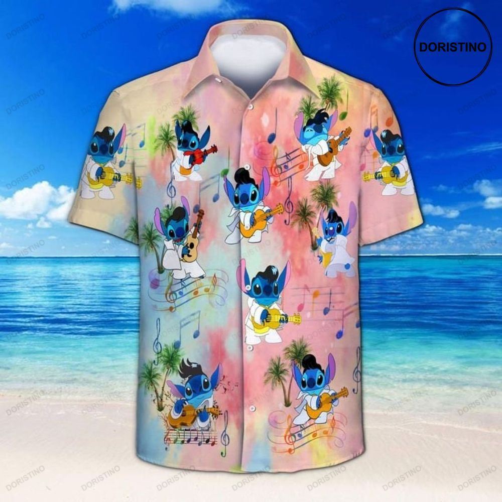 Stitch Aloha Retro Guitar Playing Limited Edition Hawaiian Shirt