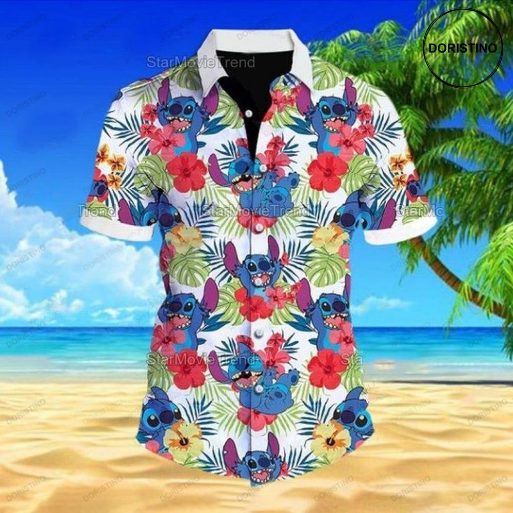 Stitch Flower Cartoon Lilo And Stitch 5 Awesome Hawaiian Shirt