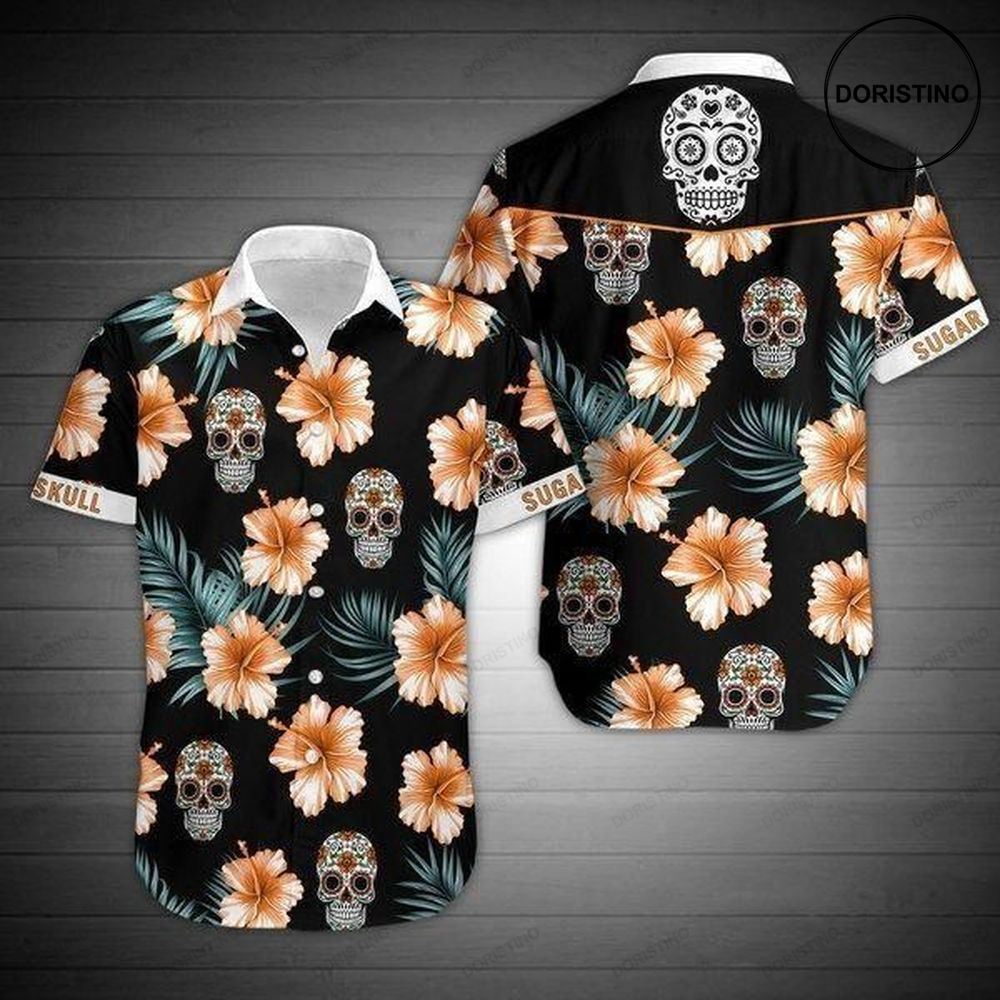 Sugar Skull And Floral Limited Edition Hawaiian Shirt