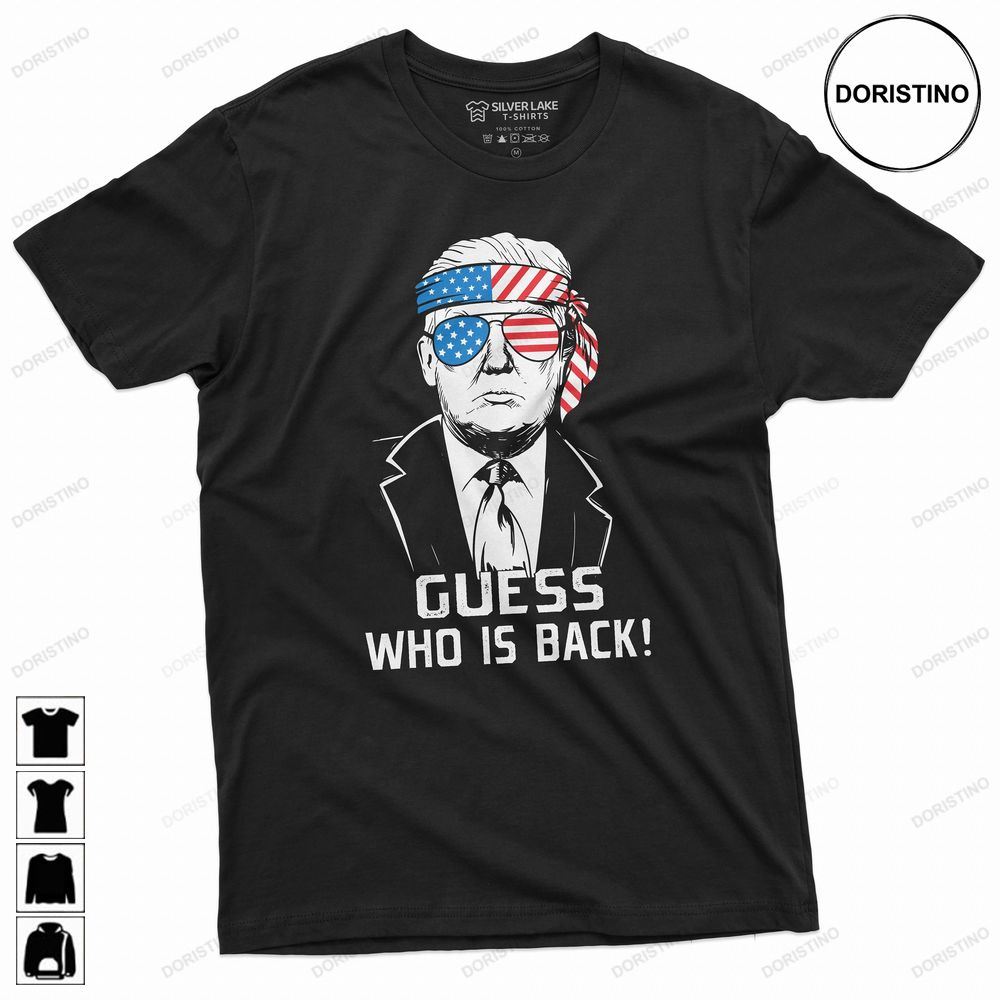Mens Guess Who Is Back Trump 2024 Election Limited Edition T-shirts