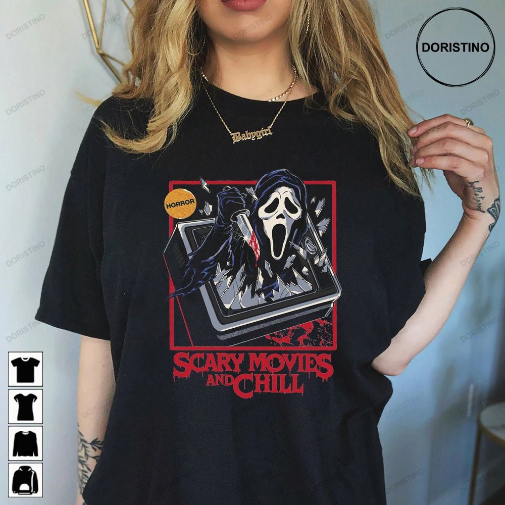 Scary Movies And Chill Unisex Scary Halloween Movie Limited Edition T-shirts