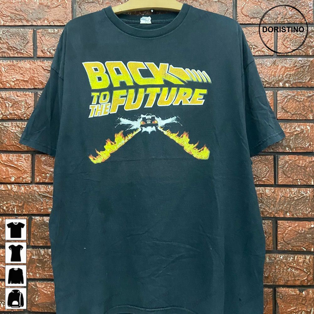 Vintage 00s Back To The Future American Legendary Sci Fi 1985 Trending Style