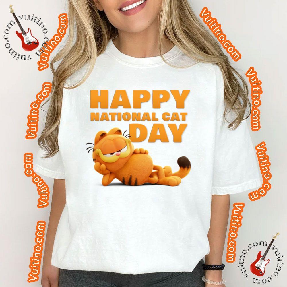 Happy National Cat Day The Garfield Movie Shirt