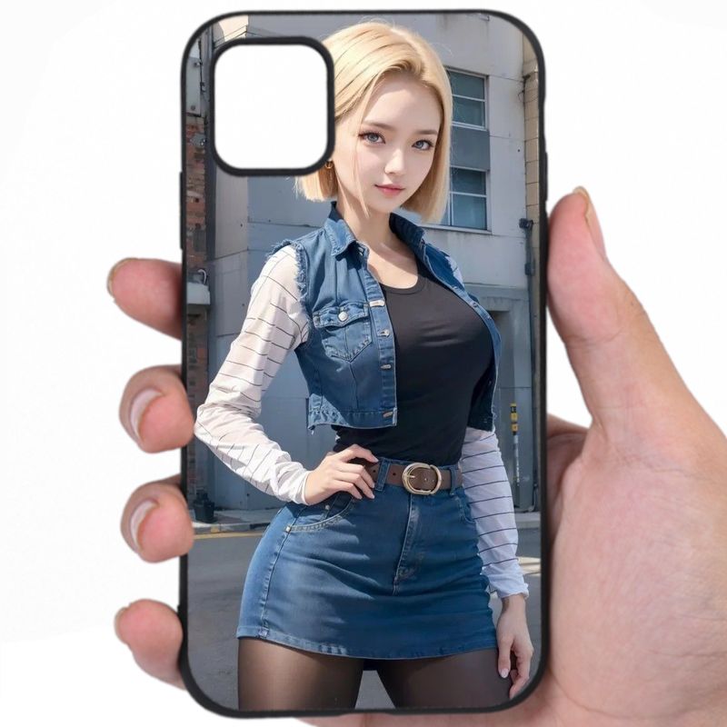 Android 18 Dragon Ball Alluring Curves Hentai Design Awesome Phone Case