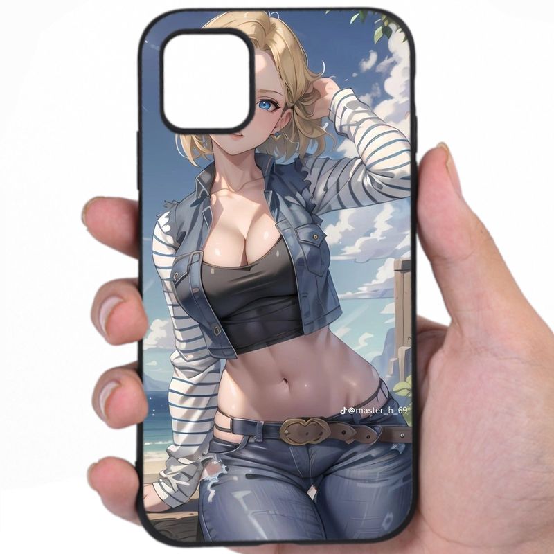 Android 18 Dragon Ball Alluring Curves Sexy Anime Artwork Phone Case