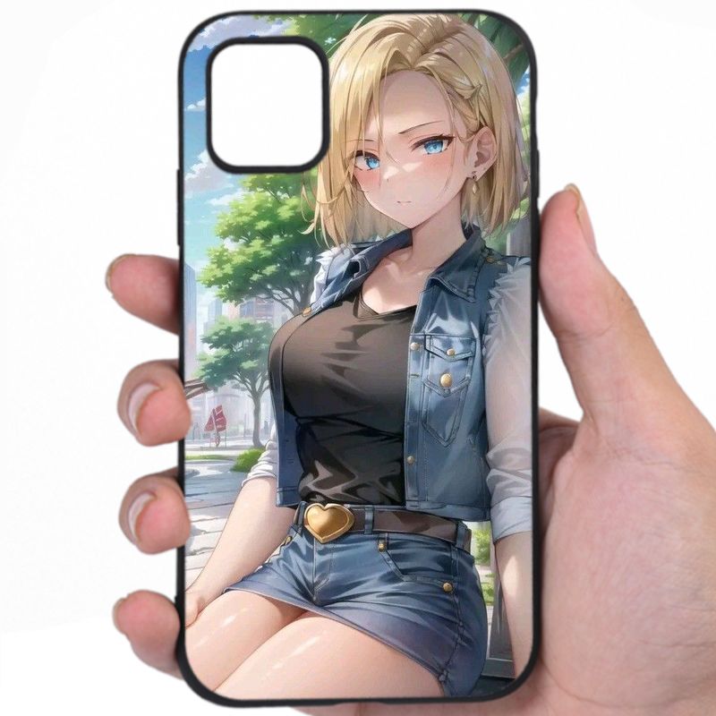 Android 18 Dragon Ball Alluring Curves Sexy Anime Fan Art Awesome Phone Case
