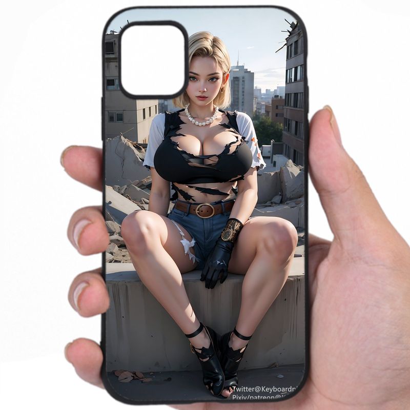 Android 18 Dragon Ball Alluring Curves Sexy Anime Fine Art Wzukw Phone Case