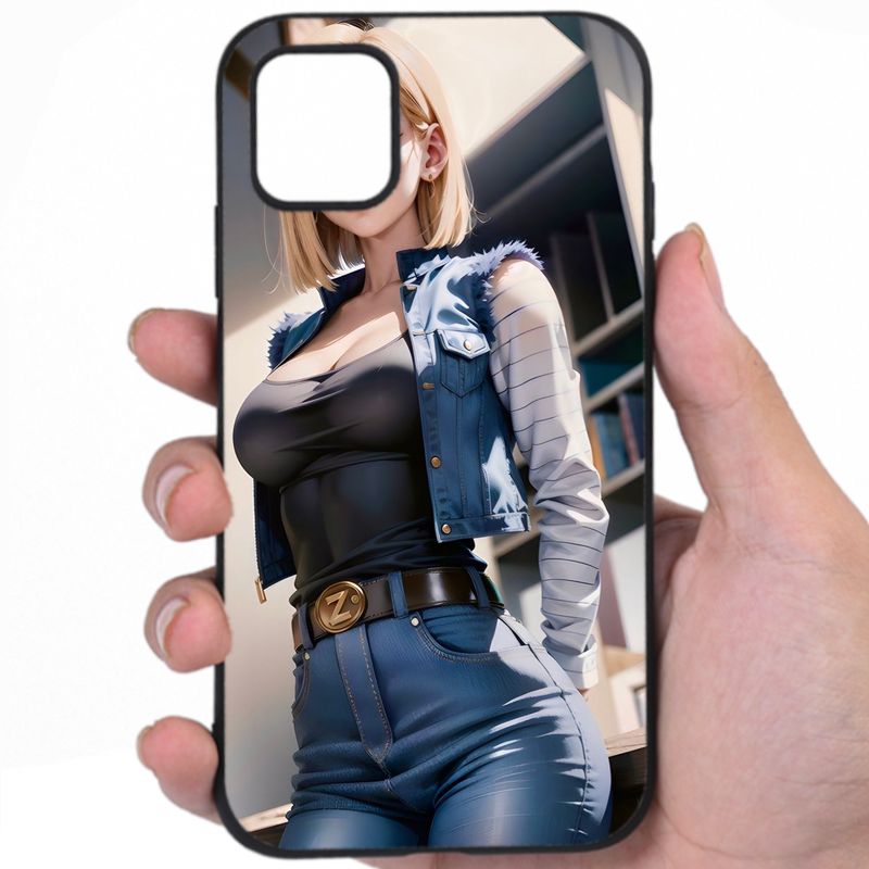 Android 18 Dragon Ball Alluring Curves Sexy Anime Fine Art Awesome Phone Case
