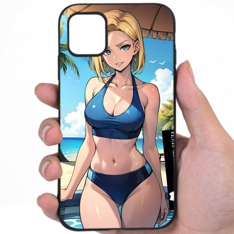 Android 18 Dragon Ball Flirtatious Smile Sexy Anime Design Phone Case