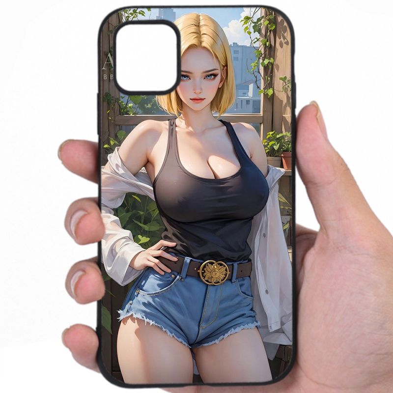 Android 18 Dragon Ball Luscious Lips Hentai Fan Art Awesome Phone Case