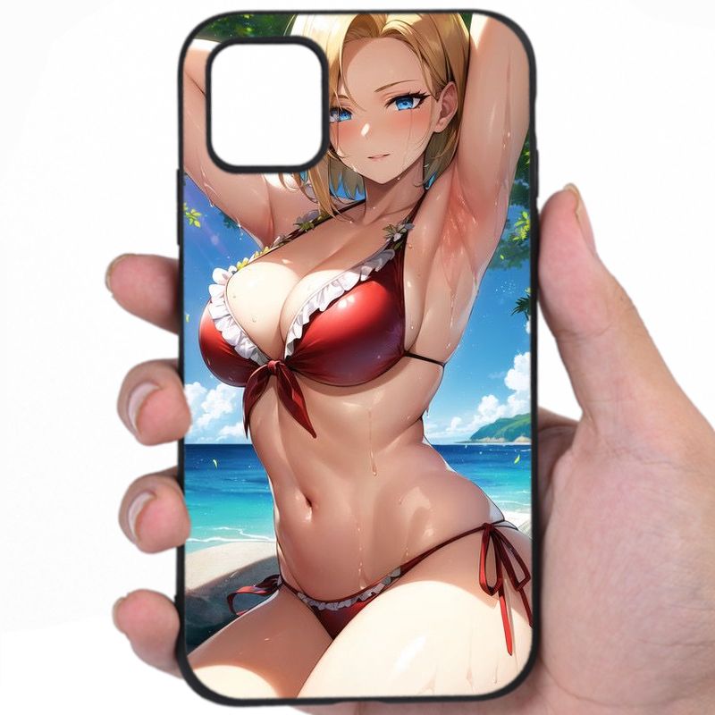 Android 18 Dragon Ball Risqué Outfit Sexy Anime Artwork Phone Case