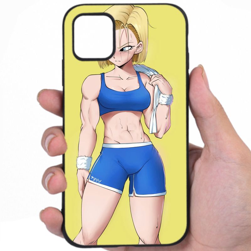 Android 18 Dragon Ball Risqué Outfit Sexy Anime Fine Art iPhone Samsung Phone Case