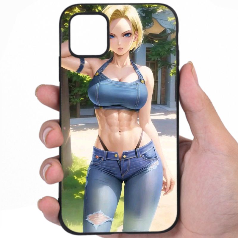 Android 18 Dragon Ball Smoldering Looks Hentai Artwork iPhone Samsung Phone Case