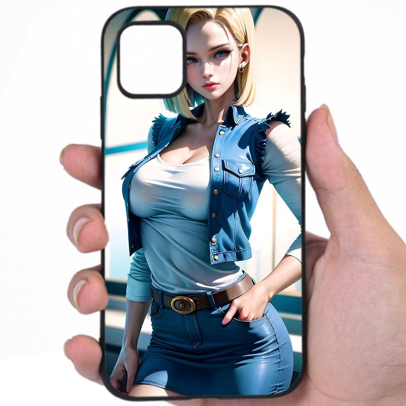 Android 18 Dragon Ball Smoldering Looks Sexy Anime Design iPhone Samsung Phone Case