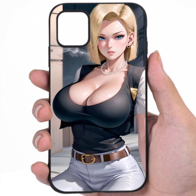 Android 18 Dragon Ball Sultry Beauty Hentai Fine Art Phone Case