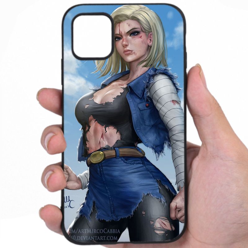 Android 18 Dragon Ball Sultry Beauty Sexy Anime Artwork iPhone Samsung Phone Case